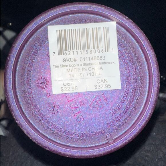 Starbucks 2024 NEW Purple Pearl Shell Mermaid Siren Scales Venti Tumbler 24oz - Picture 6 of 6